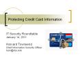 Protecting Credit Card Information PowerPoint PPT Presentation