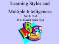 Learning Styles and Multiple Intelligences PowerPoint PPT Presentation