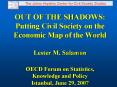 OUT OF THE SHADOWS: Putting Civil Society on the Economic Map of the World Lester M. Salamon OECD Forum on Statistics, Knowledge and Policy Istanbul, June 29, 2007 PowerPoint PPT Presentation