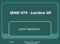 IENG 475 - Lecture 05 PowerPoint PPT Presentation