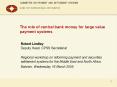 The role of central bank money for large value payment systems PowerPoint PPT Presentation