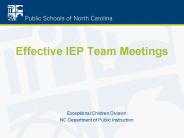 Effective IEP Team Meetings