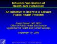 Influenza Vaccination of Health-care Personnel: An Initiative to Improve a Serious Public Health Problem  Anand Parekh, MD, MPH Office of Public Health and Science Department of Health and Human Services September 10, 2008 PowerPoint PPT Presentation