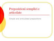Preposizioni semplici e articolate