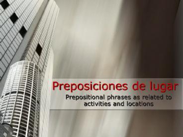 Preposiciones de lugar