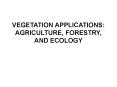 VEGETATION APPLICATIONS: AGRICULTURE, FORESTRY, AND ECOLOGY PowerPoint PPT Presentation