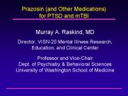 Prazosin (and Other Medications) for PTSD and mTBI