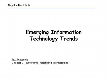 Emerging Information Technology Trends