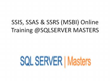 Msbi 2008 online training