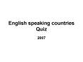 English speaking countries Quiz PowerPoint PPT Presentation