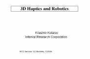3D Haptics and Robotics
