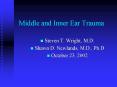 Middle and Inner Ear Trauma PowerPoint PPT Presentation