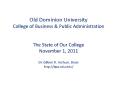 Old Dominion University College of Business PowerPoint PPT Presentation