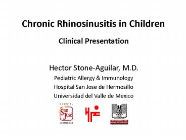 Chronic Rhinosinusitis in Children