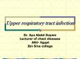 Upper respiratory tract infection PowerPoint PPT Presentation