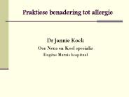 Praktiese benadering tot allergie
