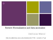 Review: Normalization and data anomalies