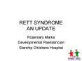 RETT SYNDROME AN UPDATE PowerPoint PPT Presentation