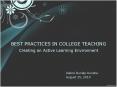 BEST PRACTICES IN COLLEGE TEACHING PowerPoint PPT Presentation