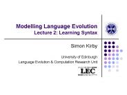 Modelling Language Evolution Lecture 2: Learning Syntax