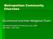 Ecumenical and Inter-Religious Team