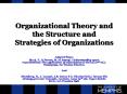 Organizational Theory and the Structure and Strategies of Organizations PowerPoint PPT Presentation