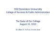 Old Dominion University College of Business PowerPoint PPT Presentation