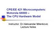 CPE/EE 421 Microcomputers: Motorola 68000 