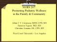 NURS 207: Promoting Pediatric Wellness in the Family PowerPoint PPT Presentation