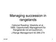 Managing succession in rangelands