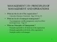 MANAGEMENT 339: PRINCIPLES OF MANAGEMENT AND OPERATIONS PowerPoint PPT Presentation