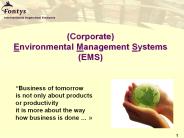 (Corporate) Environmental Management Systems (EMS)