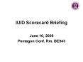 IUID Scorecard Briefing PowerPoint PPT Presentation