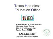 Texas Homeless Education Office