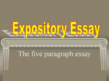 The five paragraph essay