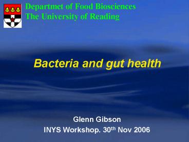 Bacteria and gut health