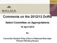 Comments on the 2012/13 DoRB PowerPoint PPT Presentation