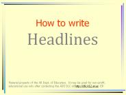How to write Headlines