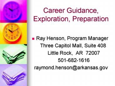 Career Guidance, Exploration, Preparation