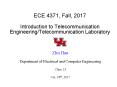 ECE 4371, Fall, 2017 Introduction to Telecommunication Engineering/Telecommunication Laboratory PowerPoint PPT Presentation