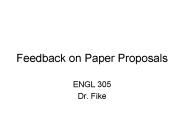 Feedback on Paper Proposals