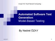 Automated Software Test Generation: Model-Based Testing