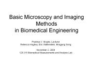 Basic Microscopy and Imaging Methods in Biomedical Engineering