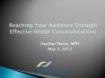 Reaching Your Audience Through Effective Health Communications PowerPoint PPT Presentation