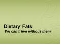 Dietary Fats We can PowerPoint PPT Presentation
