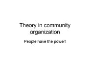 Theory in community organization