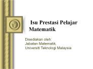 Isu Prestasi Pelajar Matematik