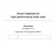 Novel materials for high-performance solar cells PowerPoint PPT Presentation