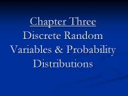 Chapter Three Discrete Random Variables