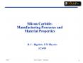 Silicon Carbide: Manufacturing Processes and Material Properties PowerPoint PPT Presentation